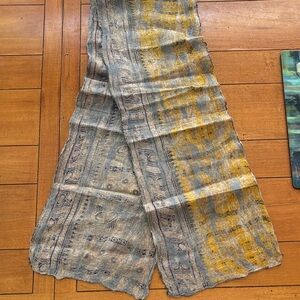 Wool Silk Felted Scarf, 76” length